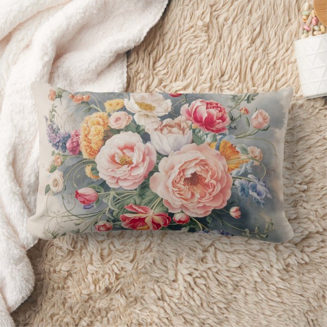 Belgiska Blommigten Elegance Dekorativ kudde Cover (Filt)