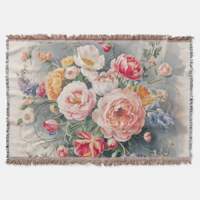 Belgiska Blommigten Elegance Filt (Framsidan)