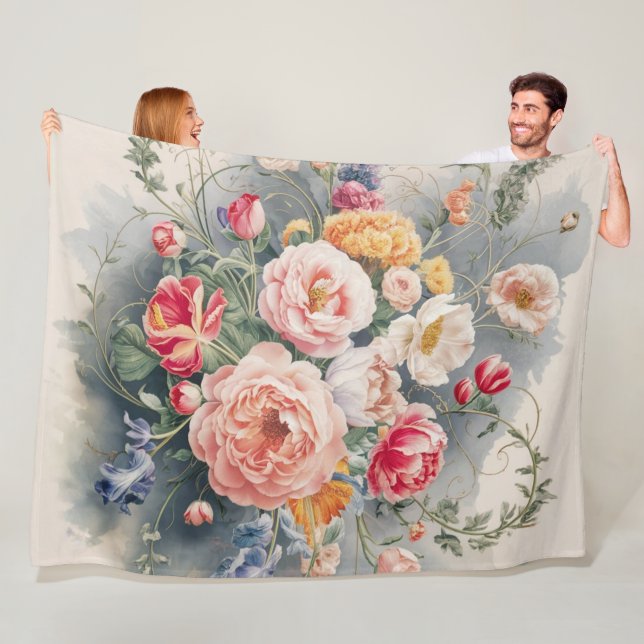 Belgiska Blommigten Elegance Fleecefilt (På plats)