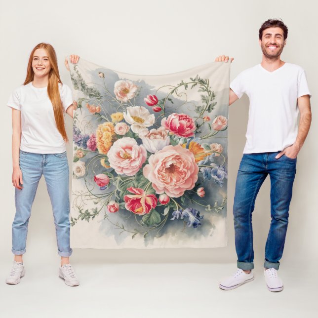 Belgiska Blommigten Elegance Fleecefilt (På plats)