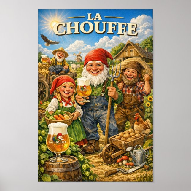 Belgiska bönder skålar vid skördefest-poster poster (Framsidan)