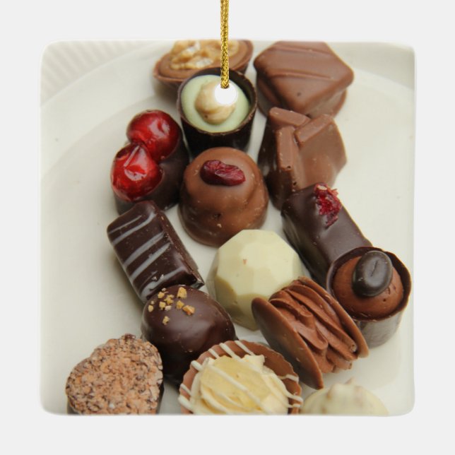 Belgiska chokladvaror julgransprydnad keramik (Baksida)