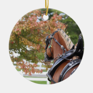 belgiska Draft Horse-ornament Julgransprydnad Keramik