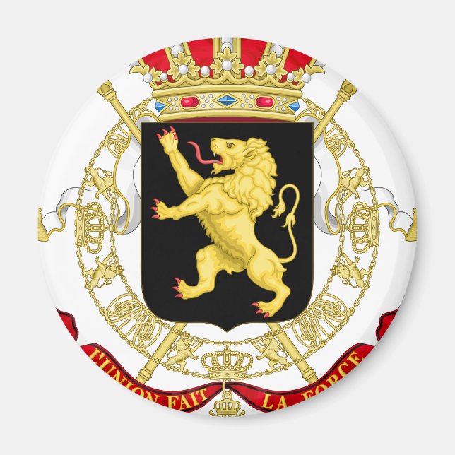 Belgiska Emblem - Jackande av Arm i Belgien Magnet (Framsidan)