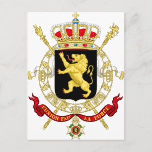Belgiska Emblem - Jackande av Arm i Belgien Vykort
