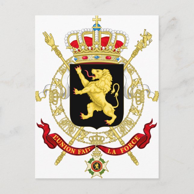 Belgiska Emblem - Jackande av Arm i Belgien Vykort (Framsida)