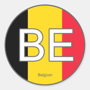 Belgiska euro-stiftaren runt klistermärke