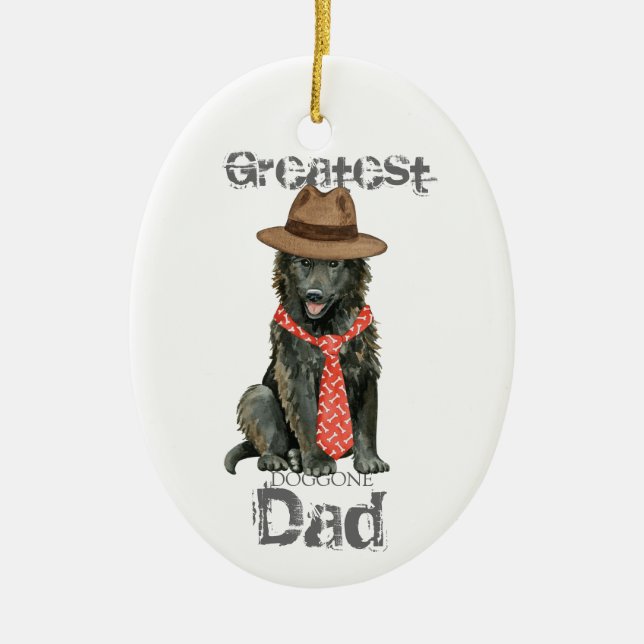 Belgiska fårhunden Pappa Ceramic Ornament (Framsidan)