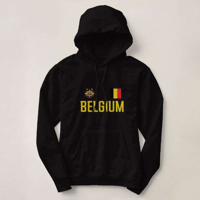 Belgiska Flagga Belgiska fotbollsarenan Fläkt Mana T Shirt (Design framsida)