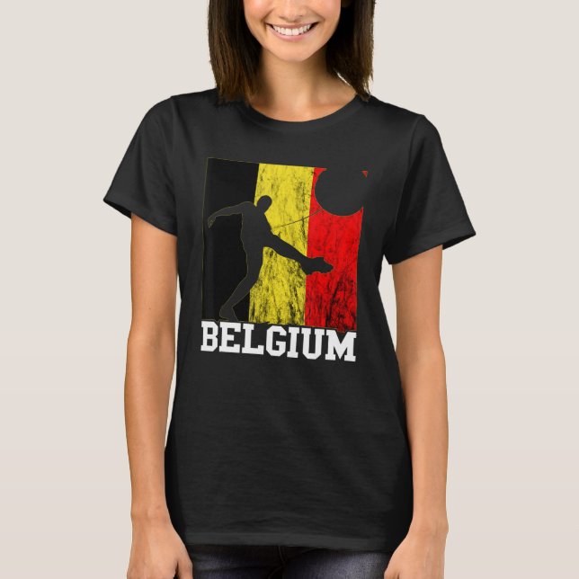 Belgiska Flagga belgiska fotbollsspelaren Belgique T Shirt (Framsida)
