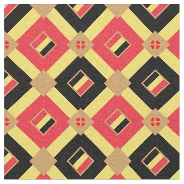 Belgiska Flagga & Belgiska Trendiget Fabric mode Tyg (Närbild)