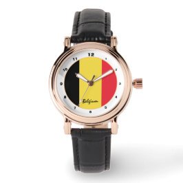 Belgiska Flagga & Belgiska trendiget mode /design Armbandsur