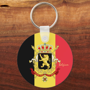 Belgiska flagga, emblem och belgiska helgdag/sport nyckelring