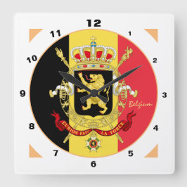 Belgiska Flagga, Emblem och Belgiska trendiget mod Fyrkantig Klocka