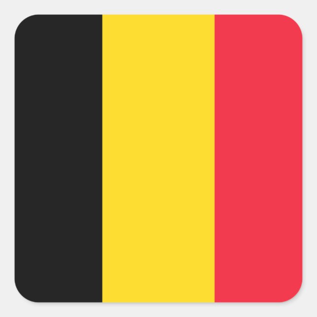 Belgiska Flagga Fyrkantigt Klistermärke (Framsida)