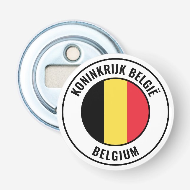 Belgiska Flagga Gorgous Patriotic Flaska Open Flasköppnare (Framsidan)