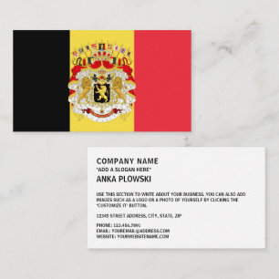 Belgiska Flagga & Jacka av Arm, Belgiens Flagga Visitkort