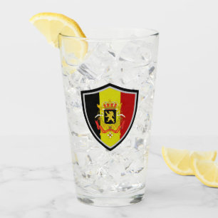 Belgiska flagga-jackat arm glaskopp