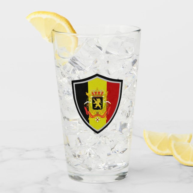 Belgiska flagga-jackat arm glaskopp (Framsida Ice)