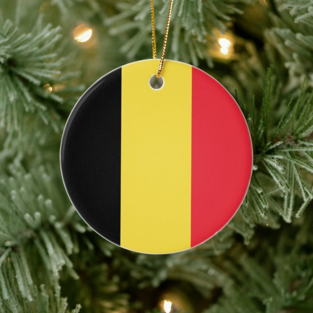 Belgiska Flagga Julgransprydnad Keramik (Träd)