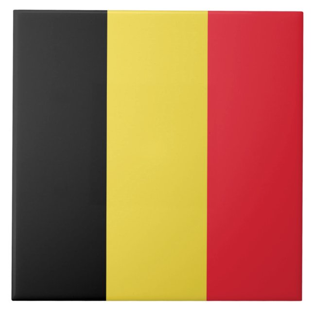 Belgiska Flagga Kakelplatta (Framsidan)