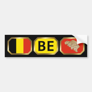 Belgiska Flagga-koden Bumper Sticker Bildekal