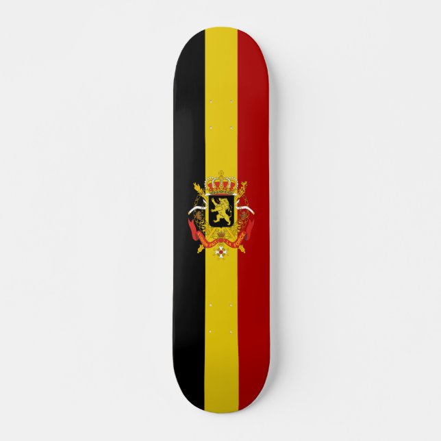 Belgiska flagga mini skateboard bräda 18,5 cm (Framsida)