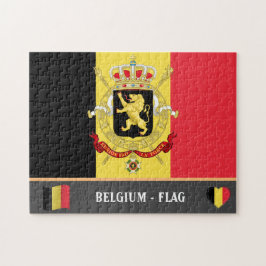 Belgiska Flagga och belgiska land / Belgien Jigsza Pussel