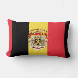 Belgiska Flagga- och COA-Pillow Lumbarkudde