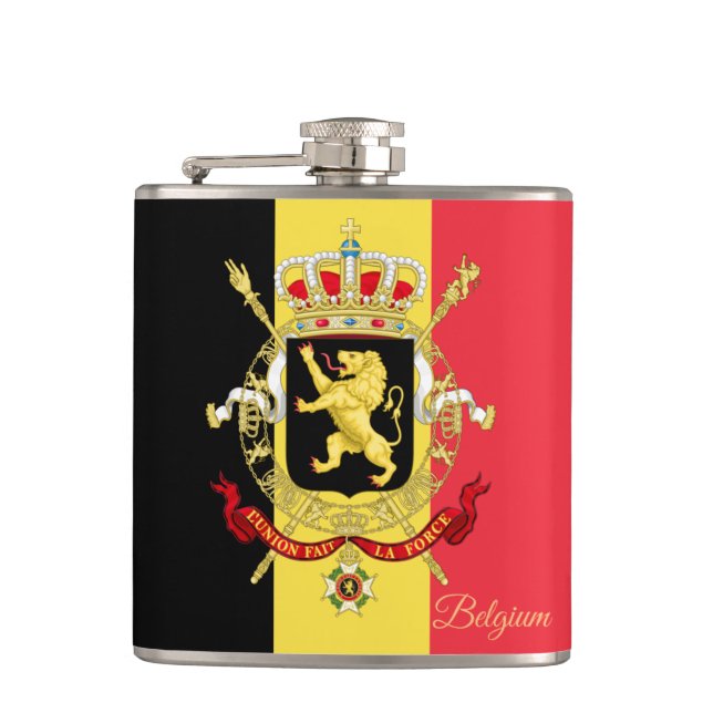 Belgiska Flagga- och reseflygen Belgien/sportfanta Fickplunta (Framsidan)