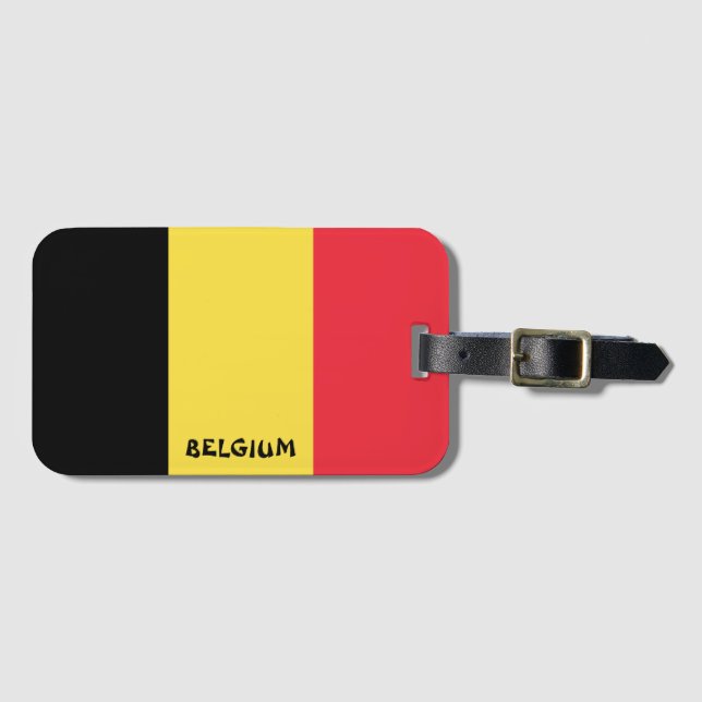 Belgiska Flagga Patriotic Bagagebricka (Framsida horisontal)