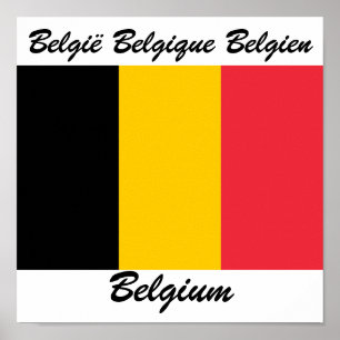 Belgiska Flagga Poster
