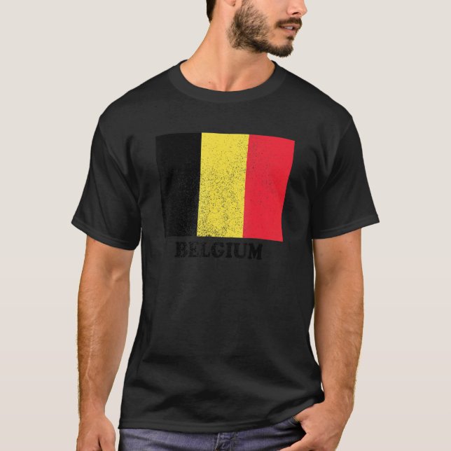 Belgiska Flagga Pride belgiskt Flagga T Shirt (Framsida)