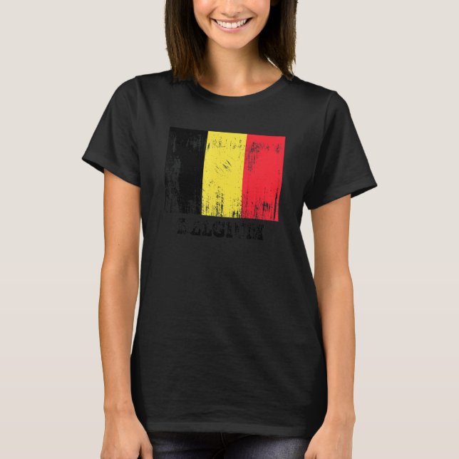 Belgiska Flagga Pride belgiskt Flagga T Shirt (Framsida)