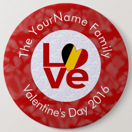 Belgiska Flagga Red Brev KÄRLEK White på Red Knapp