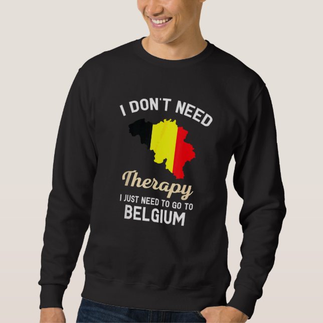 Belgiska Flagga-resevattning Lång Ärmad Tröja (Framsida)