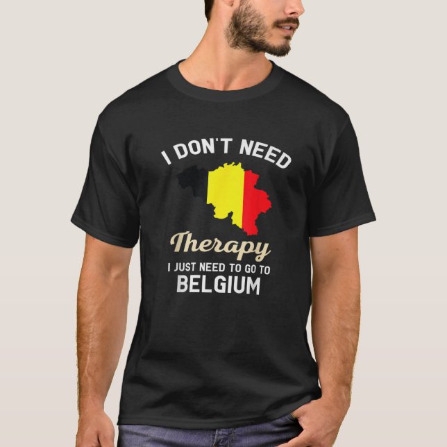 Belgiska Flagga-resevattning T Shirt (Framsida)