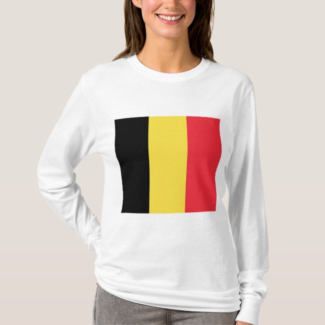 Belgiska Flagga T Shirt (Framsida)
