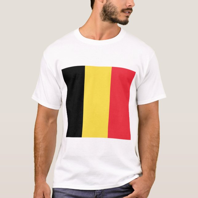 Belgiska Flagga T Shirt (Framsida)