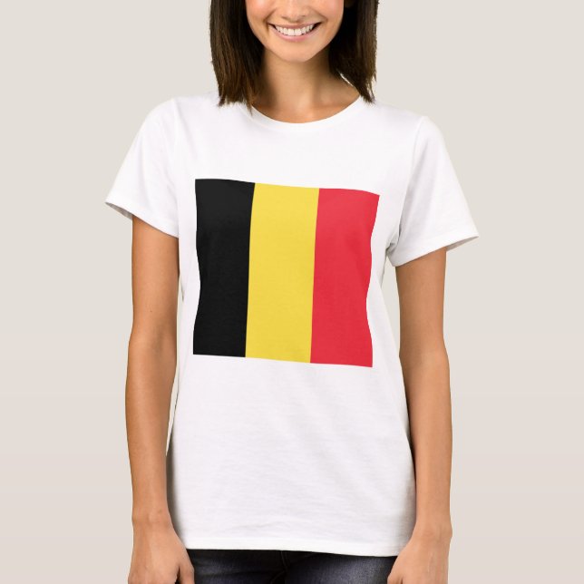 Belgiska Flagga T Shirt (Framsida)