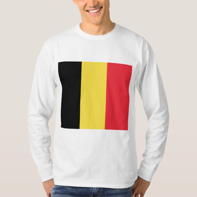 Belgiska Flagga T Shirt (Framsida)