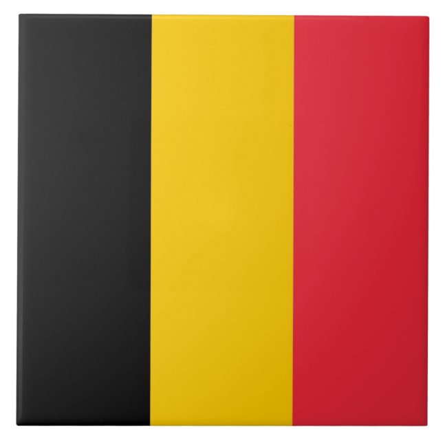 Belgiska Flagga Tile Kakelplatta (Framsidan)