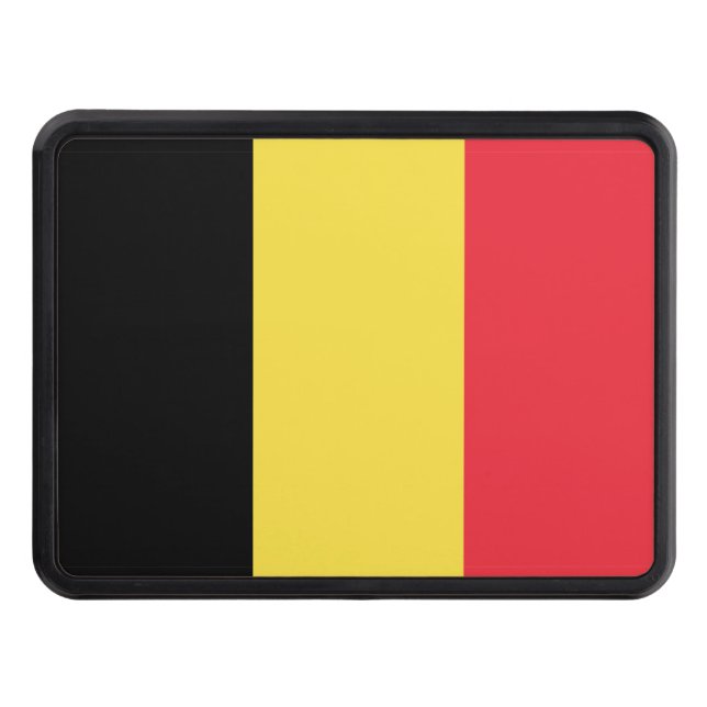 Belgiska flagga Trailer Hitch Cover Dragkroksskydd (Framsidan)