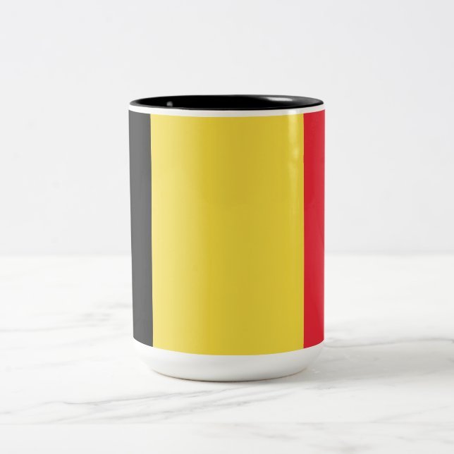 Belgiska Flagga Två-Tonad Mugg (Center)