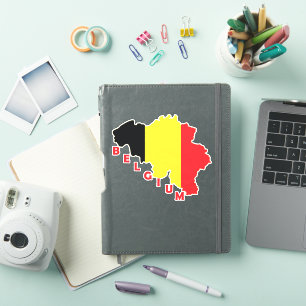 Belgiska flaggan i landets karta klistermärken