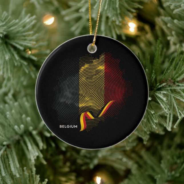 Belgiska flaggan julgransprydnad keramik (Träd)