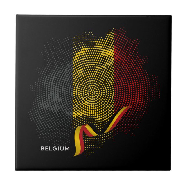 Belgiska flaggan kakelplatta (Framsidan)