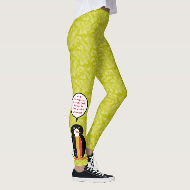 Belgiska flaggans dag Fröken Pingvin Pratar Leggings (Höger)