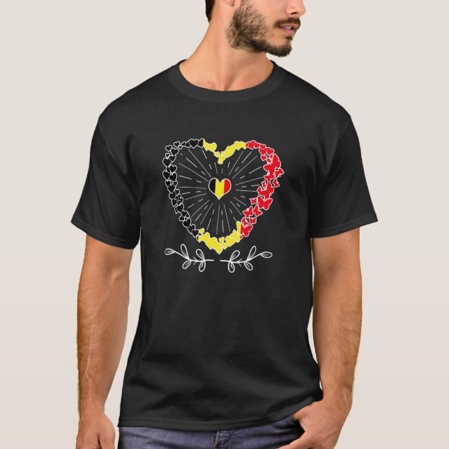 Belgiska flaggor hemma Belgien T Shirt (Framsida)