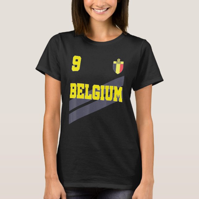 Belgiska fotbollsarenan Retro Belgium T Shirt (Framsida)